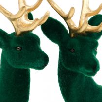Product Deco deer green and gold Christmas decoration deer figures 20cm 2pcs
