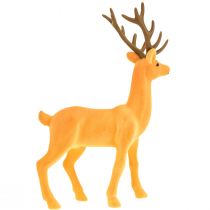 Product Decorative Deer Reindeer Yellow Brown Decorative Figurine Flocked 37cm