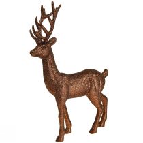 Deco deer reindeer copper decoration figure glitter H37cm