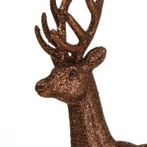 Product Deco deer reindeer copper decoration figure glitter H37cm