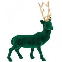 Product Deco deer standing green gold Christmas decoration figure 40cm