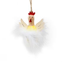 Product Decoration Chickens Easter Decoration for Hanging Wooden Decoration H8cm 6 Pcs