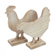 Product Decoration chickens table decoration Easter wooden decoration vintage 19cm set of 2