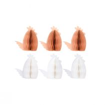Product Decoration Chickens Honeycomb Paper White Orange 5.5×3.5×6cm 6 pcs