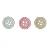 Product Decorative Buttons for Crafting Wood Ø2cm Cream Pink White 210 Pcs