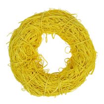 Rattan deco wreath Ø20cm yellow