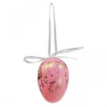 Deco Easter eggs to hang up pink/green/gold Easter decorations 12 pieces