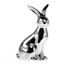 Product Decorative Easter Bunny Ceramic Decorative Bunny Sitting Silver H23cm