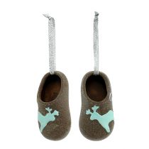 Product Decorative slipper 9,5cm Brown 6pcs