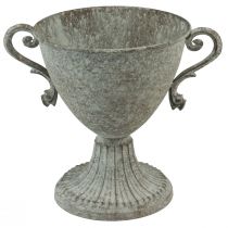 Product Decorative trophy with handle metal brown white Ø15cm H19,5cm
