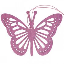 Product Deco butterflies deco hanger purple/pink/pink 12cm 12pcs