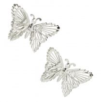 Product Decorative butterflies metal hanging decoration silver 5cm 30pcs