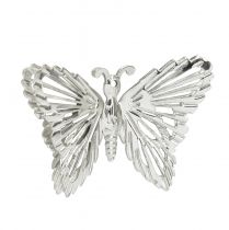 Product Decorative butterflies metal hanging decoration silver 5cm 30pcs