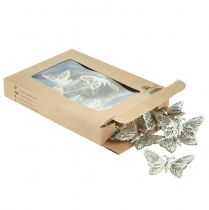 Product Decorative Butterflies Metal Hanging Decoration Silver 5cm 30 Pcs