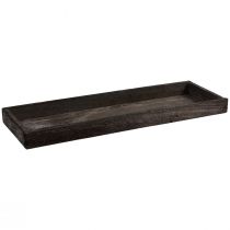 Product Decorative tray, oblong wooden tray, brown, rustic, 42×14×3cm