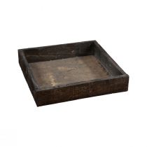 Product Decorative tray square wooden tray brown 20×20×3.5cm