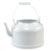 Product Decorative teapot planter metal kettle white 27x20.5cm