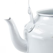 Product Decorative teapot planter metal kettle white 27x20.5cm