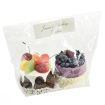 Product Decorative tartlets with fruit, artificial cake replicas, window display decoration, set of 2 pieces Ø8cm