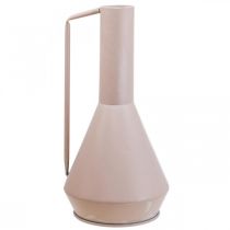 Product Modern decorative metal vase in light pink, 19.5cm; designer decorative jug, 38.5cm high, for dried flowers