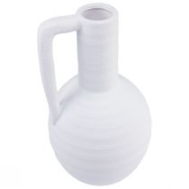 Product Decorative Vase White Flower Vase with Handle Ceramic H26cm