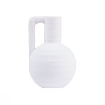 Product Decorative vase white mini flower vase with handle H15cm