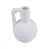 Product Decorative vase white mini flower vase with handle H15cm