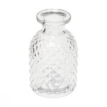 Product Decorative Vases Mini Glass Clear Retro Diamond Ø5.5cm H9cm 6 pcs