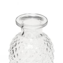 Product Decorative Vases Mini Glass Clear Retro Diamond Ø5.5cm H9cm 6 pcs