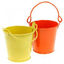 Decorative bucket colored metal bucket planter assorted Ø6cm H6cm 12pcs