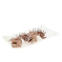 Product Decoration deer mini brown flocked 11cm 6 pcs