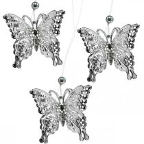 Product Decorative pendant butterfly, wedding decoration, metal butterfly, spring 6 pieces