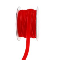 Product Decorative ribbon Velvet red 10mm 20m