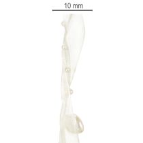 Product Decorative ribbon, cream, hearts, pearls, wedding decoration, 10mm, 5m