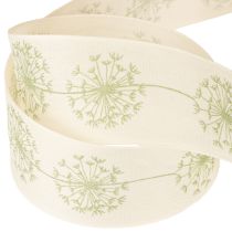 Product Decorative ribbon, gift ribbon, dandelion design, cream, 40mm, 15m