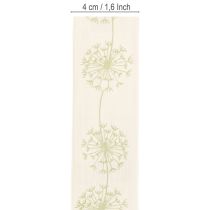 Product Decorative ribbon, gift ribbon, dandelion design, cream, 40mm, 15m