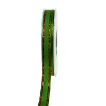Gift ribbon for decoration green with wire edge 15mm 15m