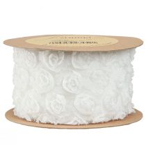 Product Decorative Ribbon Wedding White Roses Gift Ribbon 60mm 5m