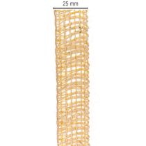 Product Decorative jute ribbon, yellow, natural, 25mm; rustic decorative jute ribbon, 10m