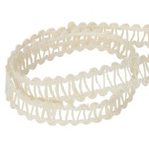 Product Decorative jute ribbon, natural gift ribbon, cream white, 15mm x 15m