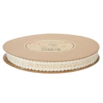 Product Decorative jute ribbon, natural gift ribbon, cream white, 15mm x 15m