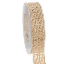Product Decorative jute ribbon, natural, 25mm; jute ribbon; rustic gift ribbon, 10m