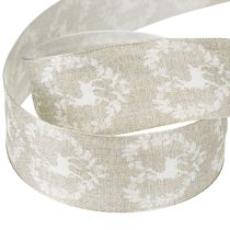 Product Deco ribbon natural deer 40mm 20m