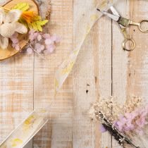 Product Organza Ribbon with Leaf Branch Design 25mm x 20m