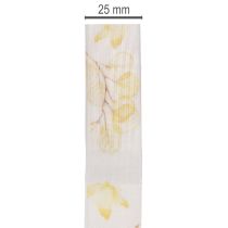 Product Organza Ribbon with Leaf Branch Design 25mm x 20m