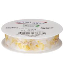 Product Organza Ribbon with Leaf Branch Design 25mm x 20m