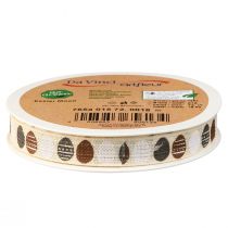 Product Decorative Ribbon Easter Eggs Ribbon Cotton Brown White 15mm 18m