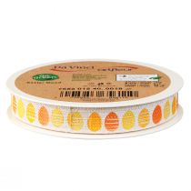 Product Decorative ribbon Easter sustainable ribbon Easter eggs orange 15mm 18m