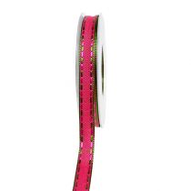 Gift ribbon for decoration Pink with wire edge 15mm 15m