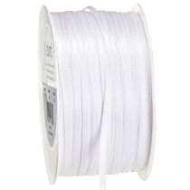 Product Decorative ribbon satin ribbon white double satin ribbon 3mm 50m